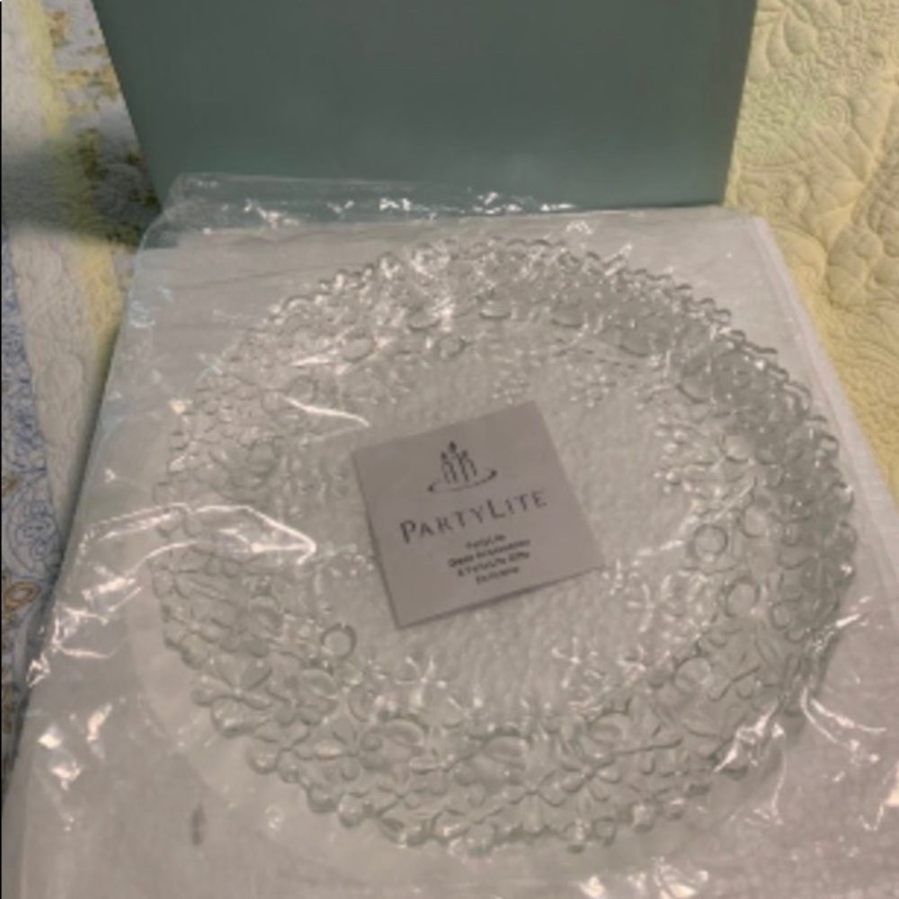 Vintage PartyLite Hydrangea Pillar Tray Brand New